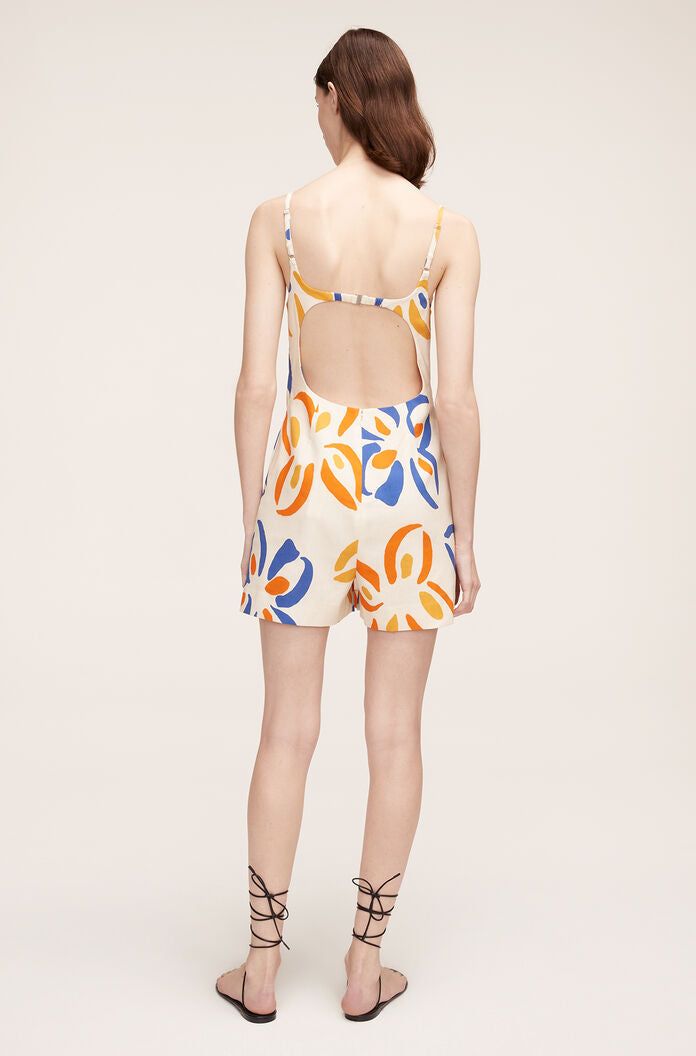 Flame Fleur Skirted Romper | Flame Fleur Tapioca Combo