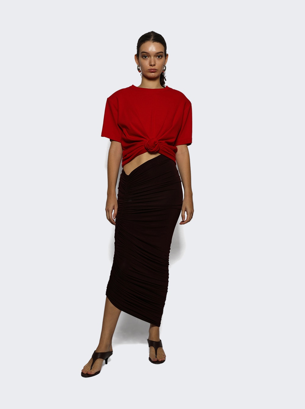 Women | Magda Butrym | Asymmetrical Midi Skirt Bordeaux