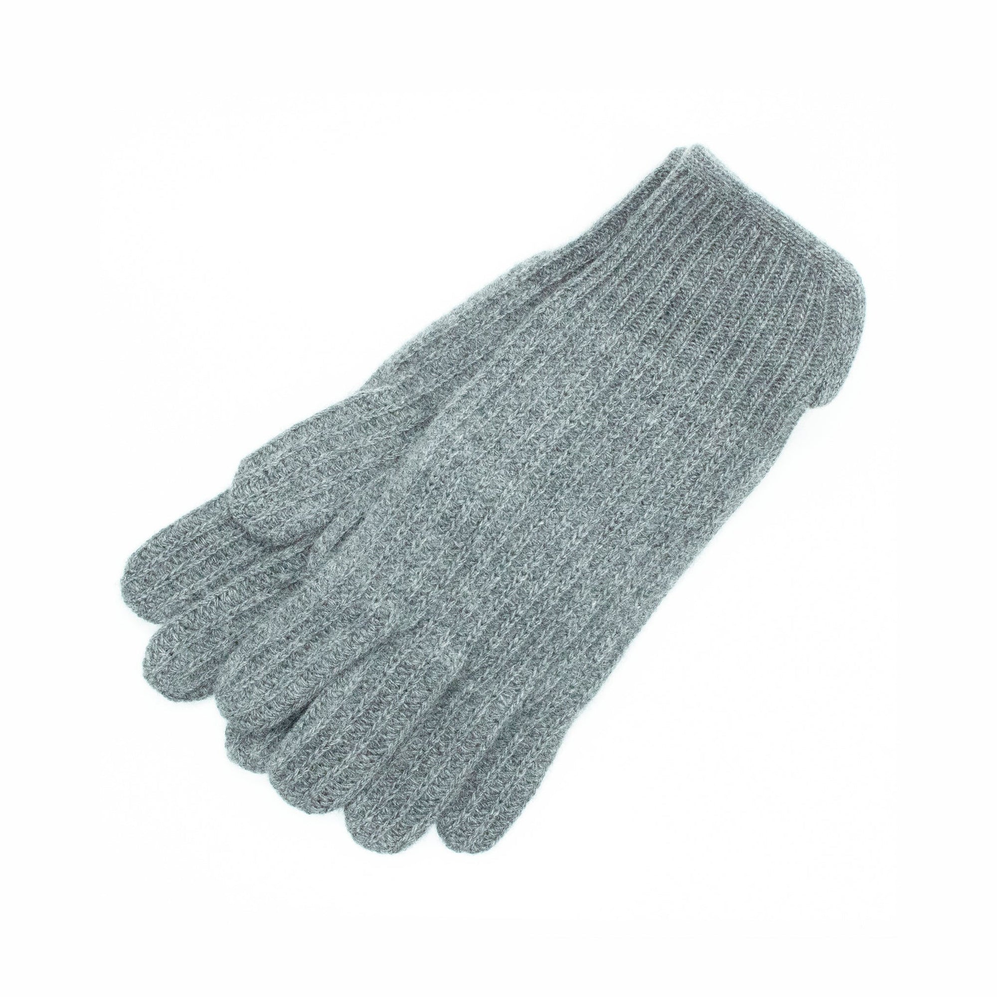 Men's Cashmere Ribbed Gloves | Light Grey