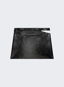 Women | Courrèges | Slash Strap Vinyl Mini Skirt Black