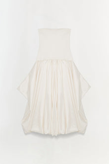 Womens | Izzy Strapless Taffeta Midi Dress | Ivory