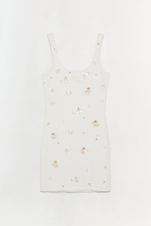 Womens | Rue Embellished Knit Mini Dress | Ivory