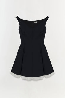 Womens | Dorothie Pleated Combo Mini Dress | Black Multi