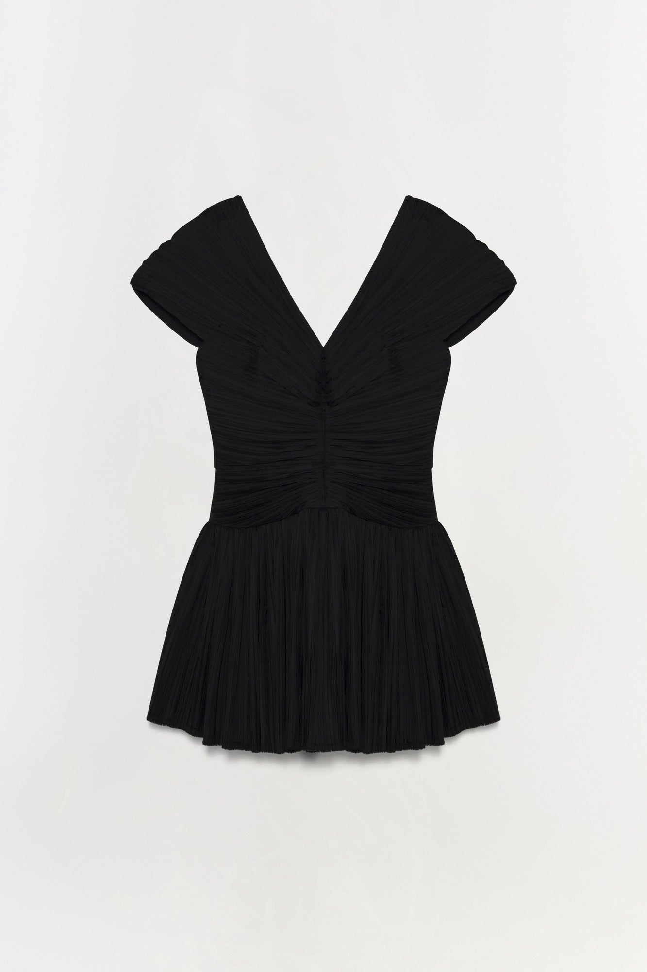 Womens | Avarie Plisse Mini Dress | Black