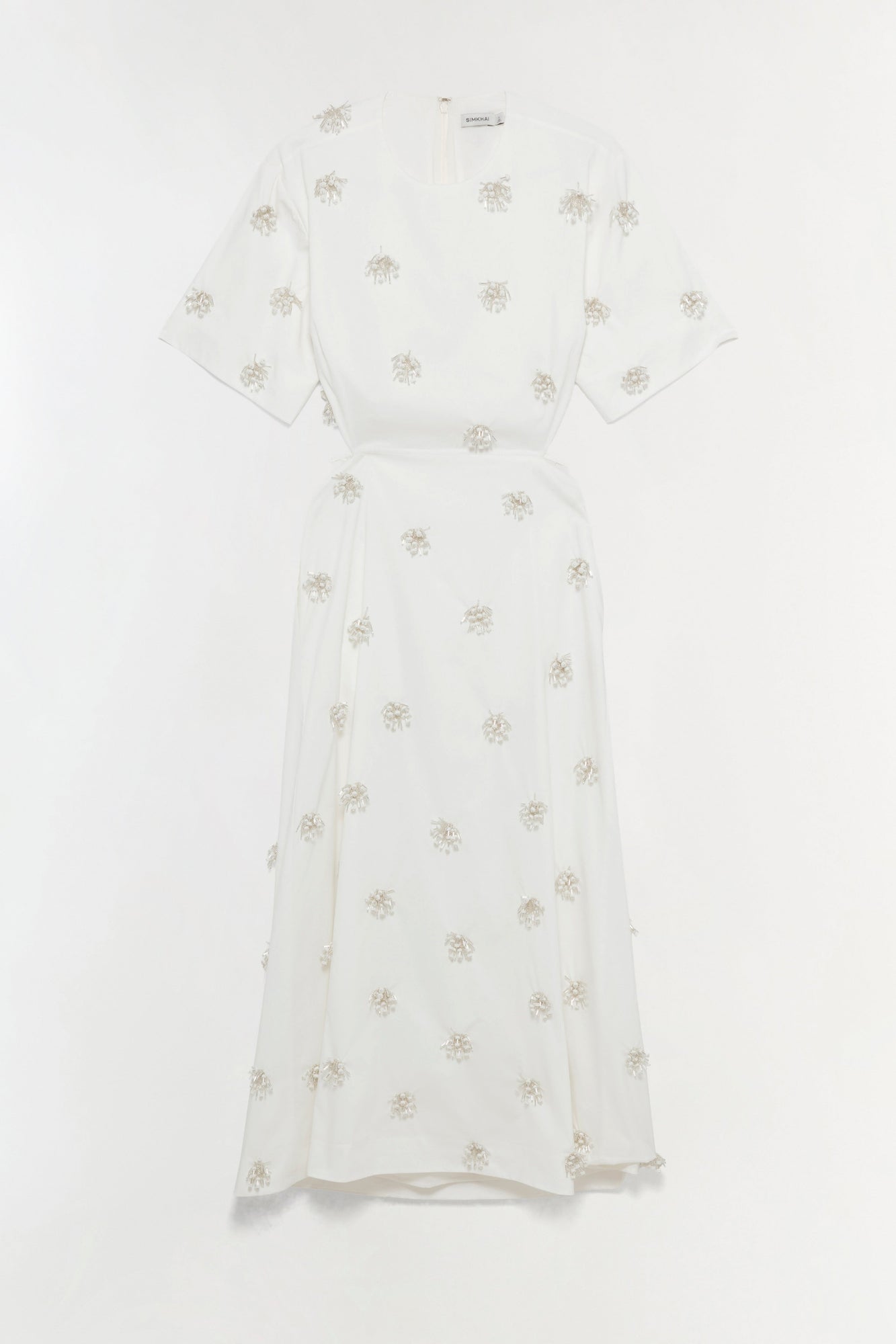 Womens | Starla Embellished Midi Dress | White