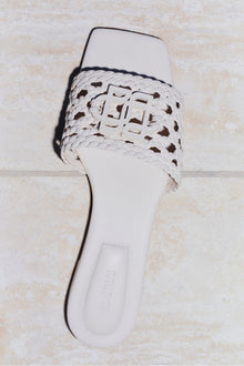 Womens | Dion Woven Slide | Cream