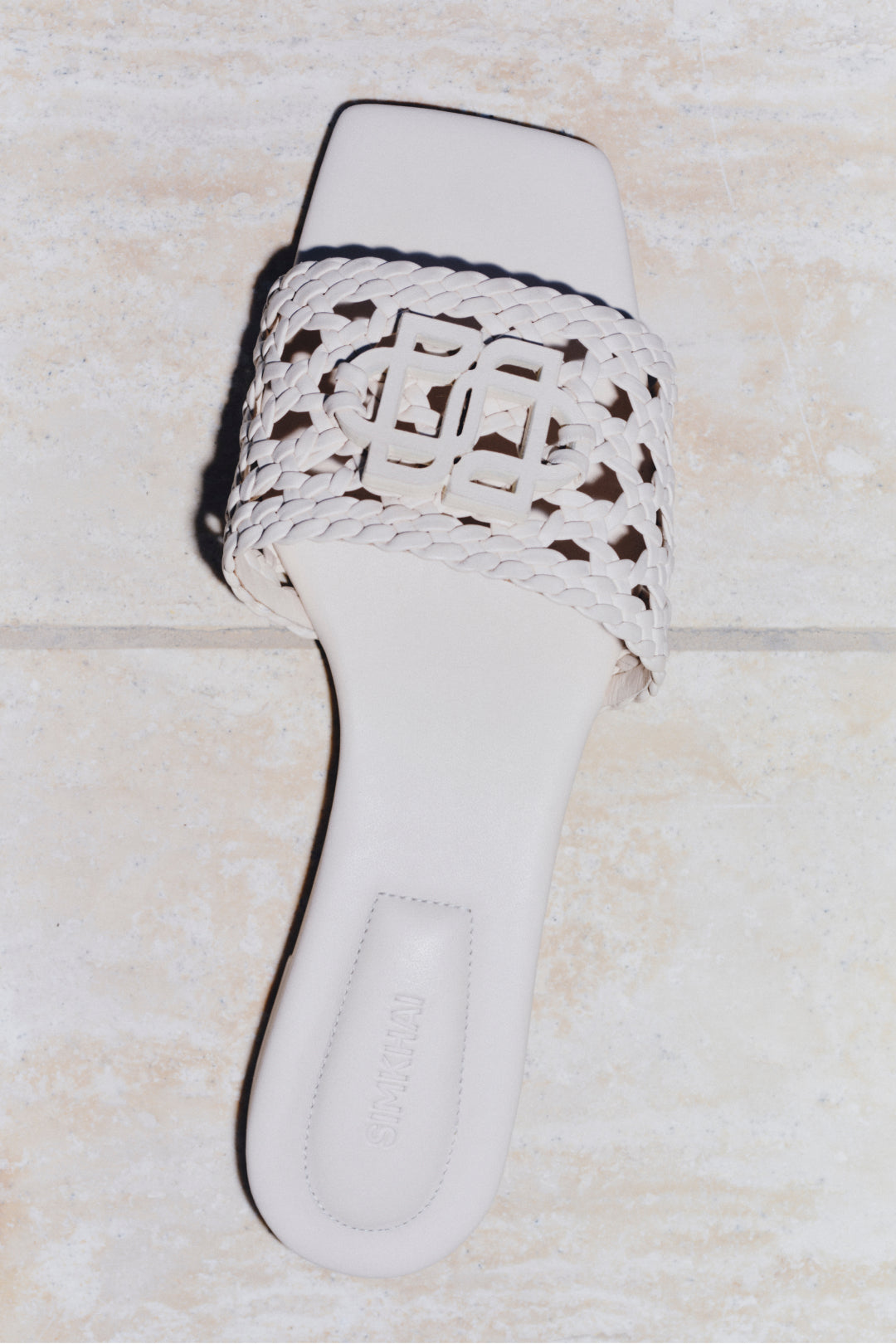 Womens | Dion Woven Slide | Cream