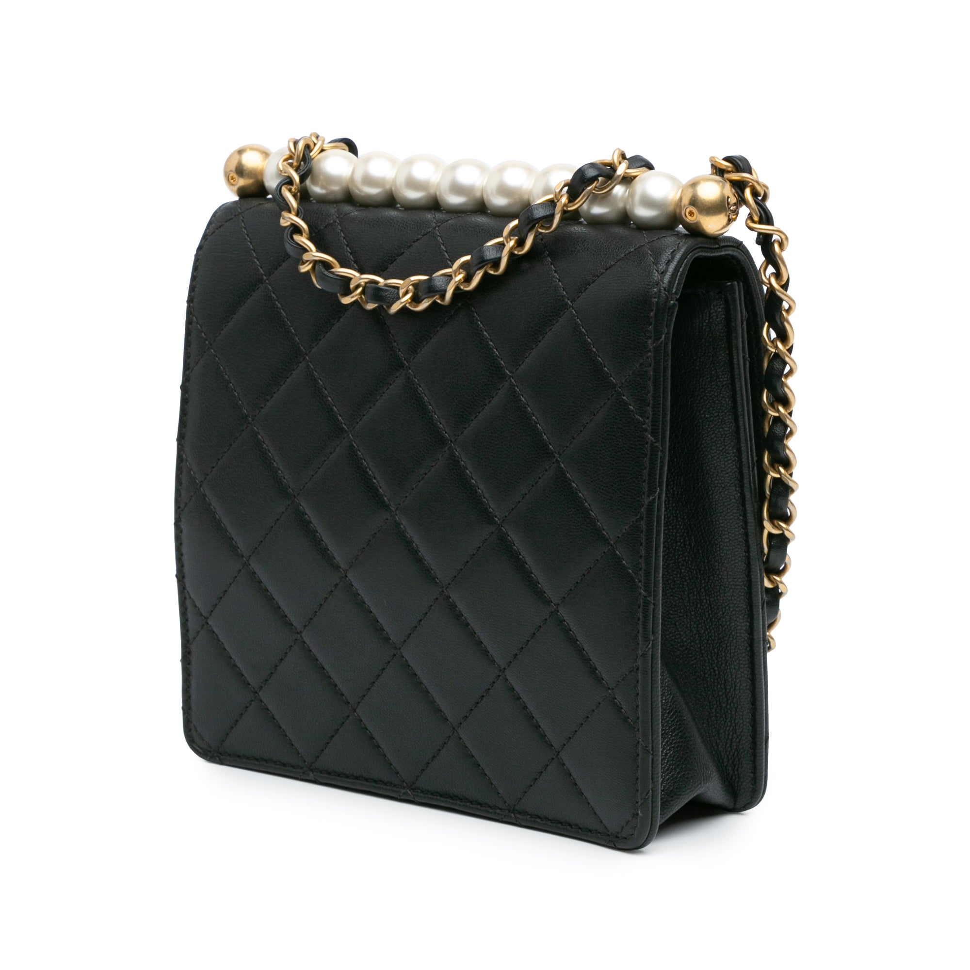 Chanel | Pre-Owned Small Lambskin Chic Pearls Flap | Black