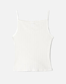 Hanes Pointelle Square Neck Tank | Vintage White