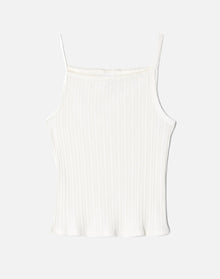 Hanes Pointelle Square Neck Tank | Vintage White