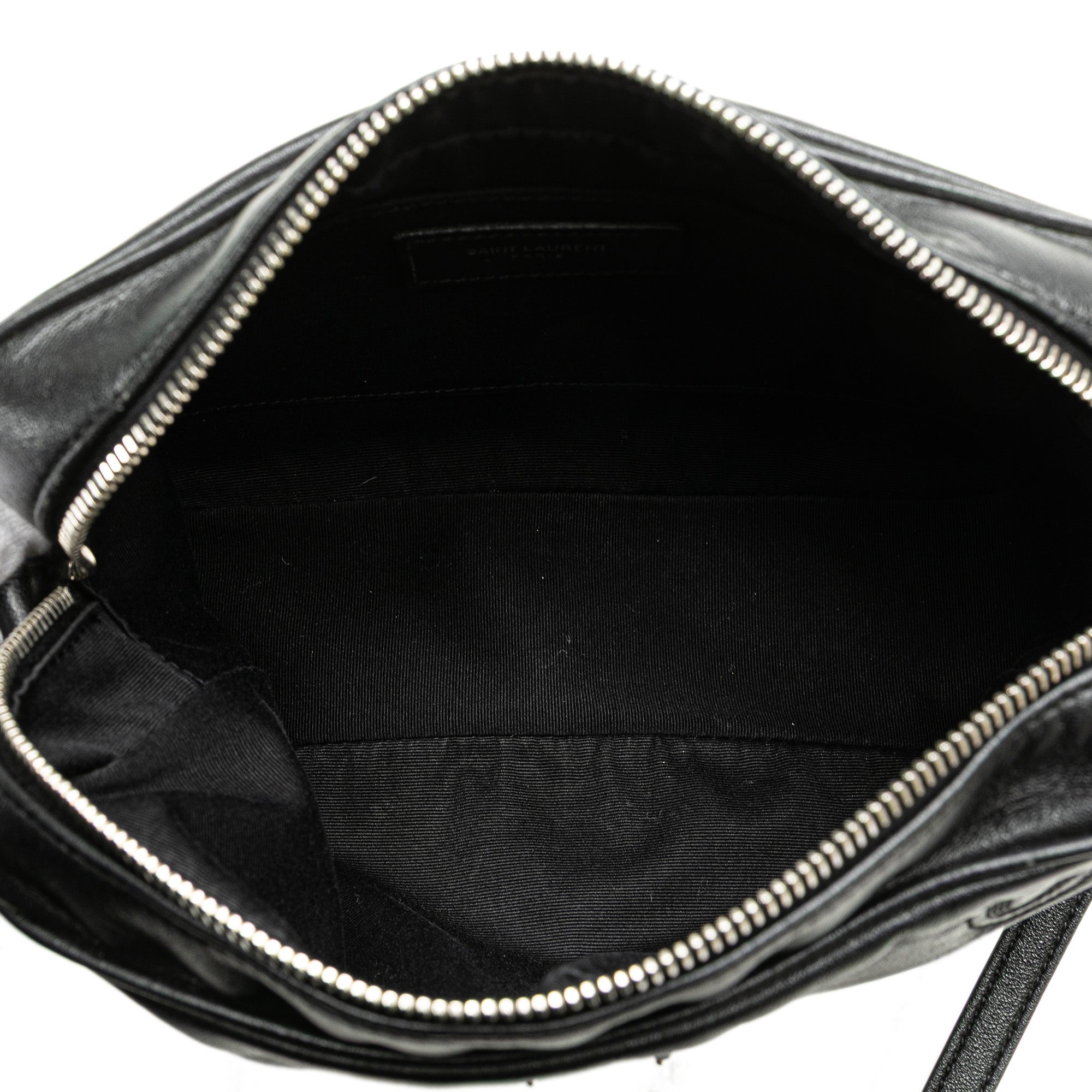 Saint Laurent | Pre-Owned Leather Heart Lou Camera Bag | Black