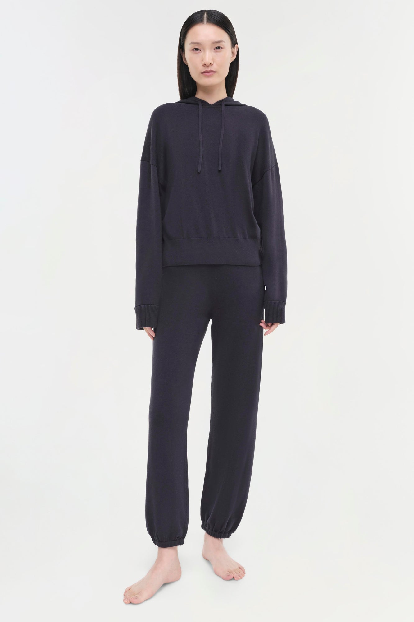 Womens | Cotton Cashmere Joggers | Midnight