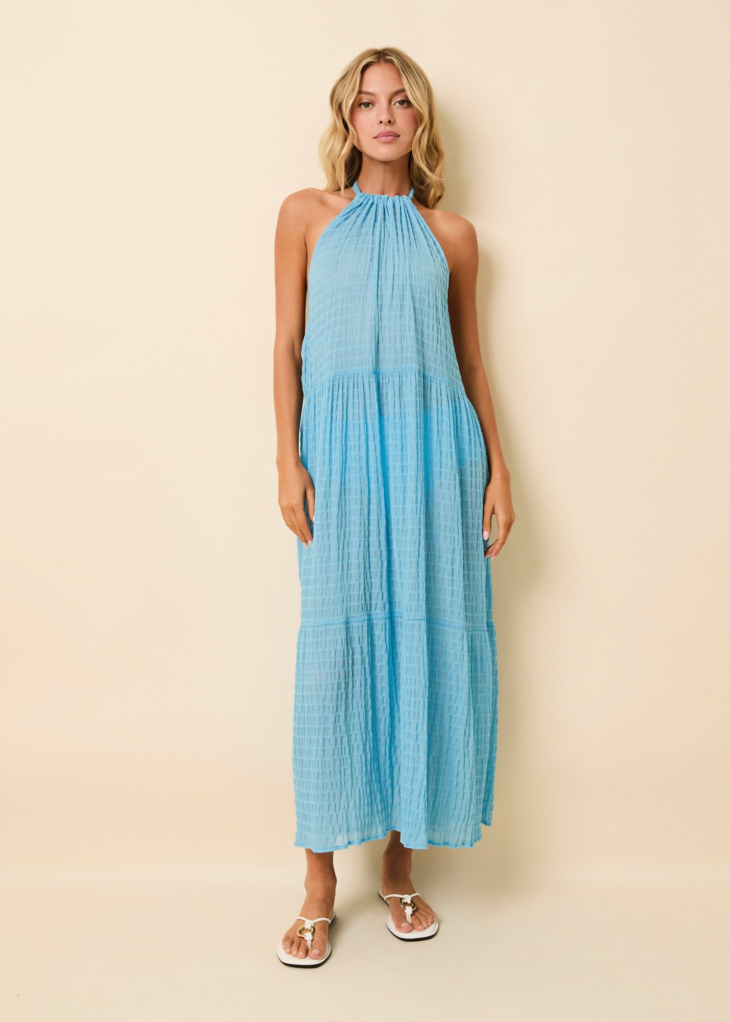 Kai Dress Smocked | Ocean Mist