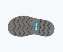 Bottom view of a Native Shoes Kids Kensington Treklite Glittr Kids | Silver Glitter/ Pigeon Grey Footwear
