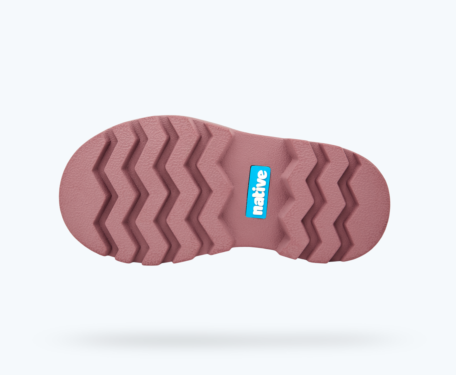 Bottom view of a Native Shoes Kids Kensington Treklite Glittr Kids | Pink Glitter/ Temple Pink Footwear