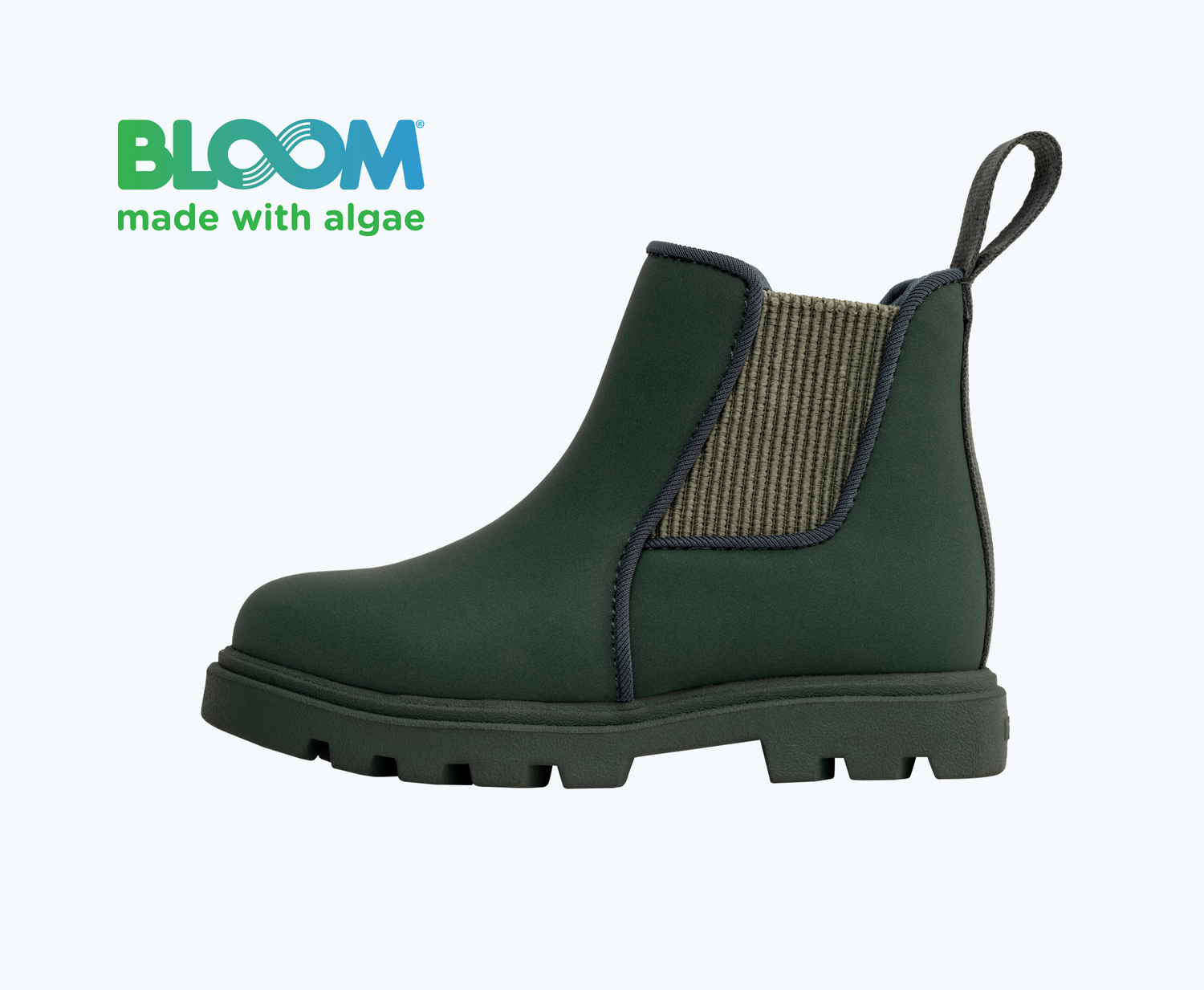 Side view of a Native Shoes Kids Kensington Treklite Bloom Kids | Spooky Green/ Spooky Green/ Ivy Green Footwear