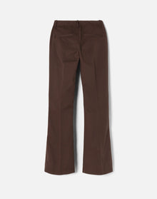 Mid Rise Flared Trouser | Chocolate