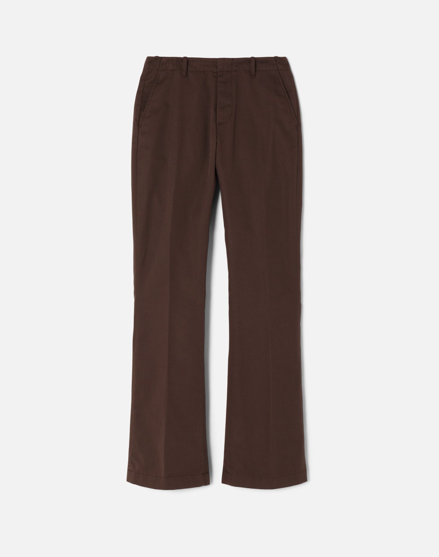 Mid Rise Flared Trouser | Chocolate