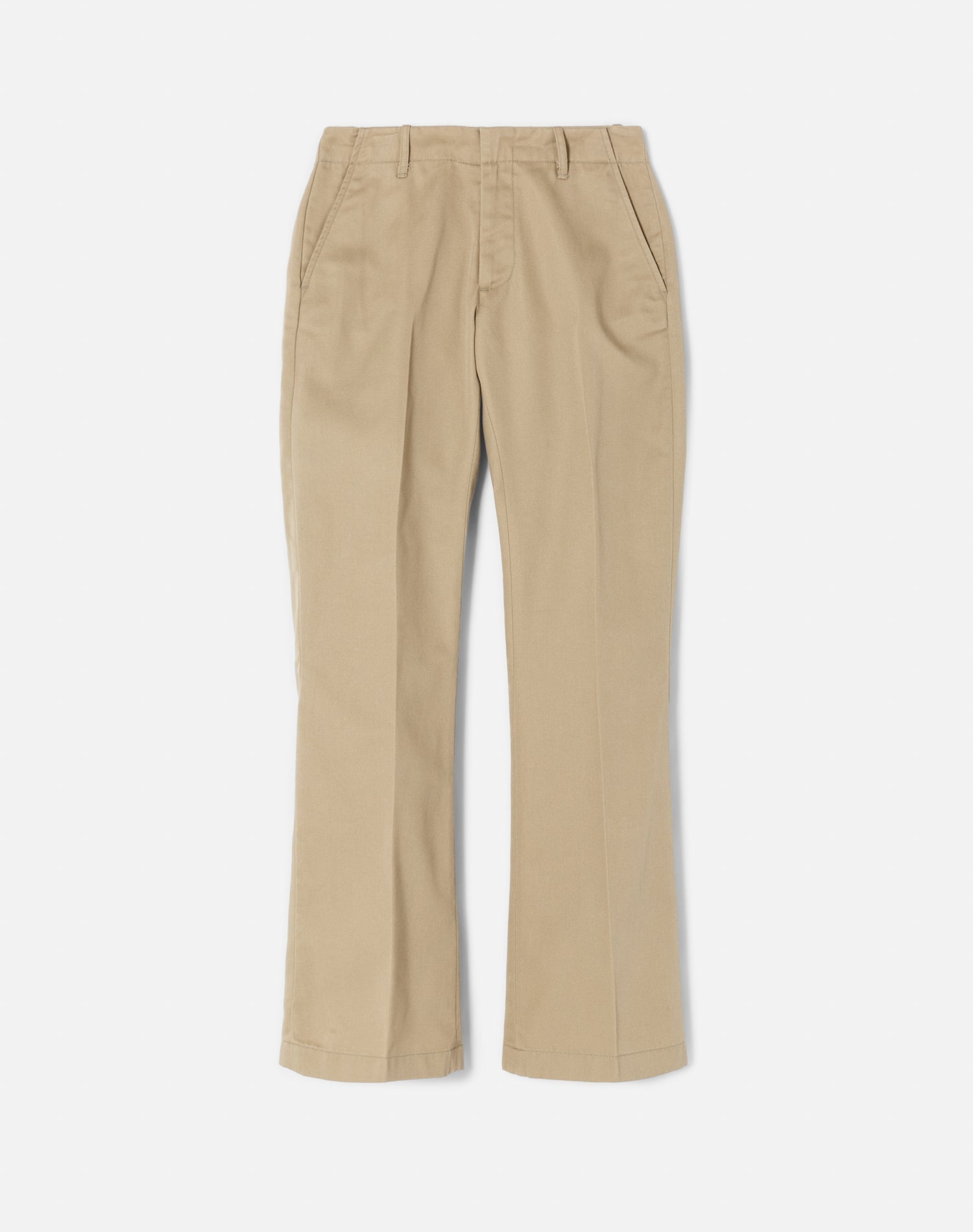 Mid Rise Flared Trouser | Khaki