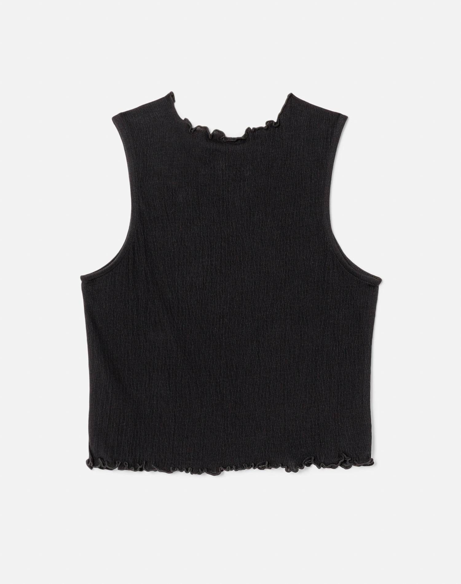 Hanes Crinkle High Neck Tank | Black