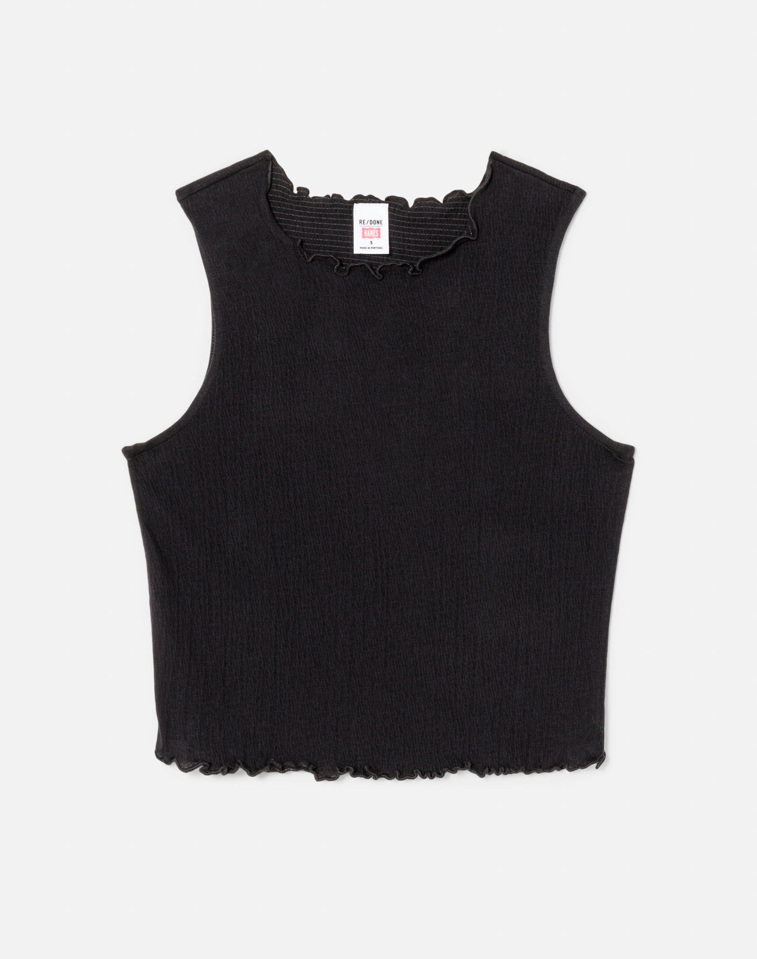 Hanes Crinkle High Neck Tank | Black