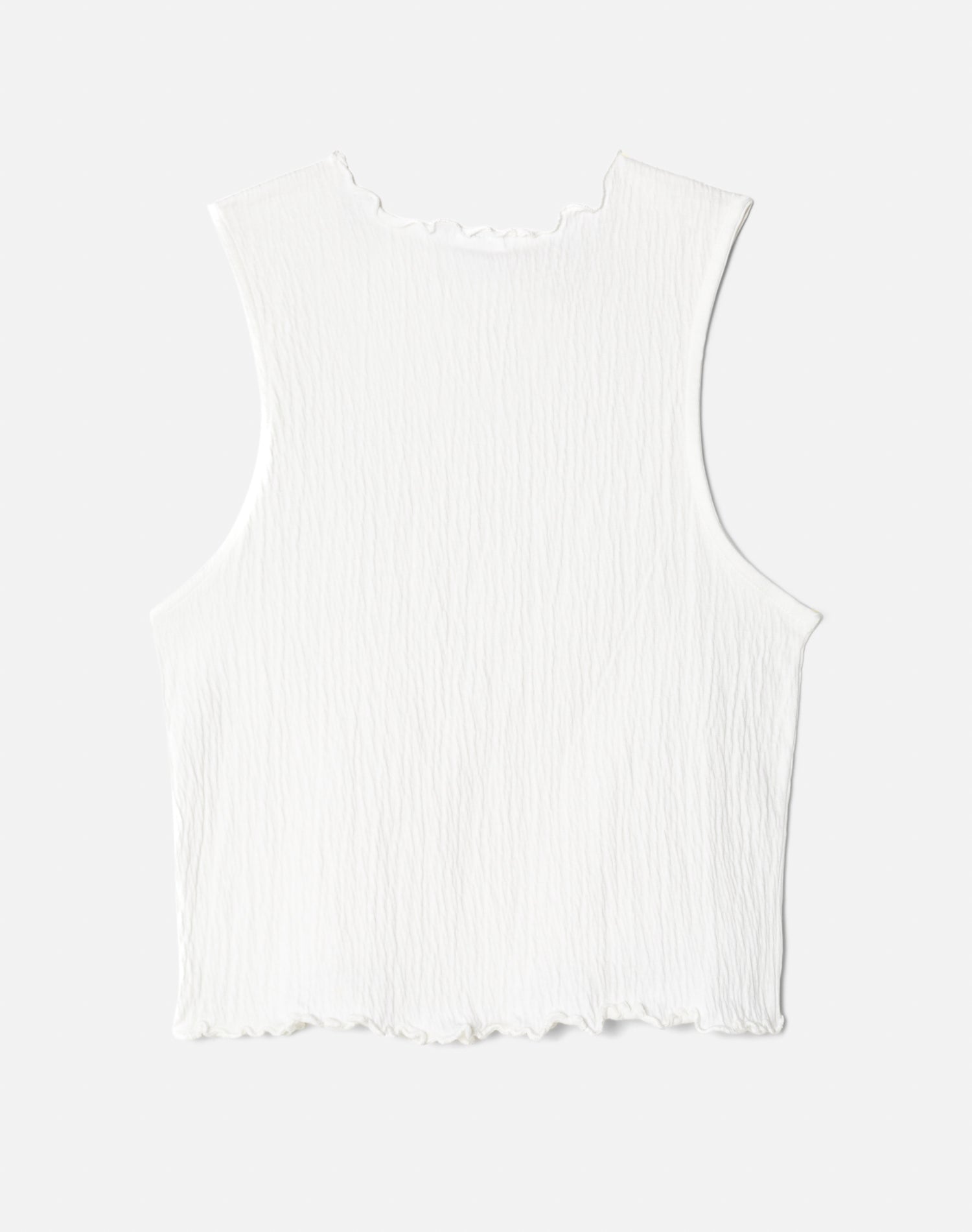 Hanes Crinkle High Neck Tank | Vintage White