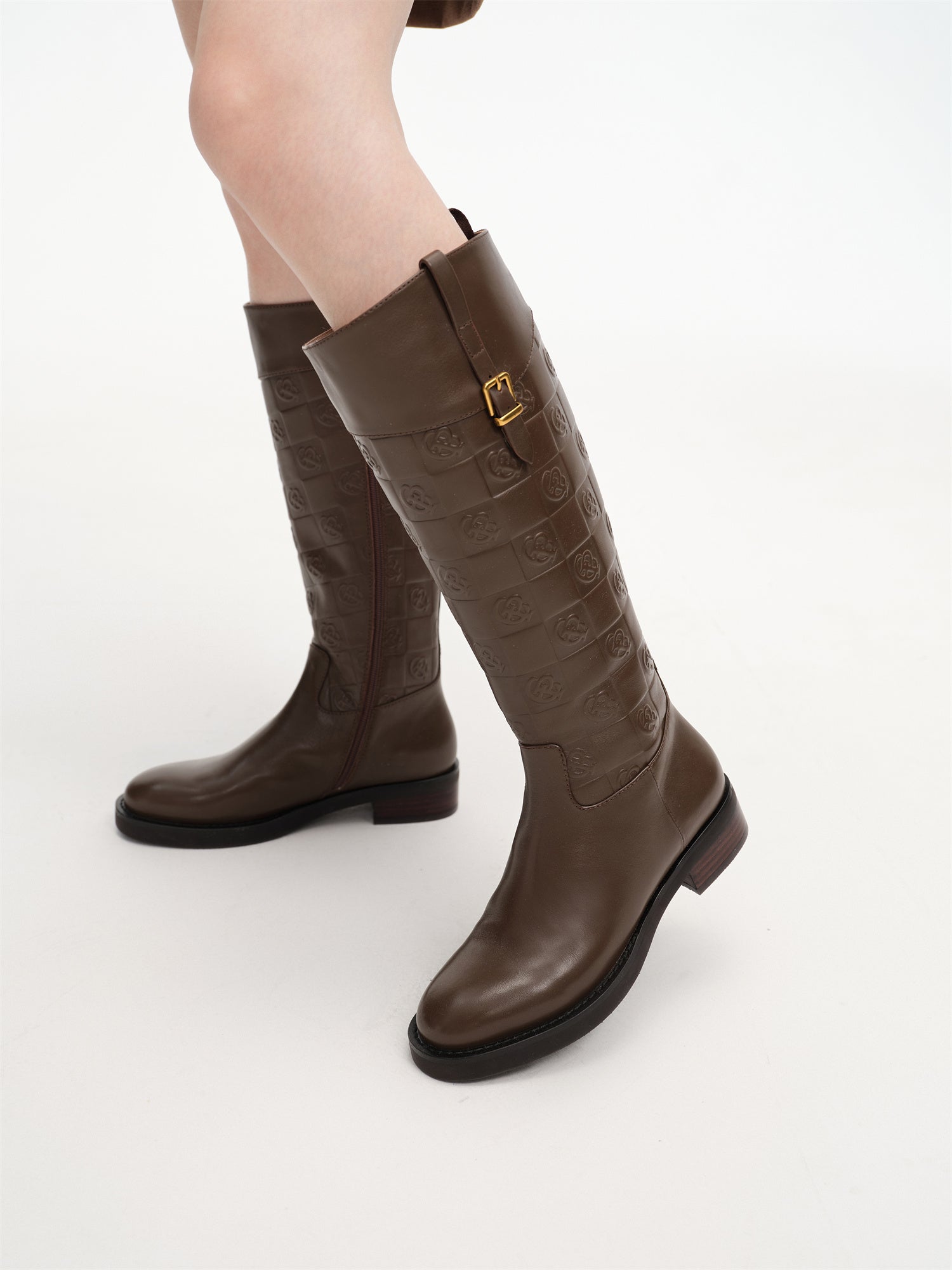 knee-high leather Boots | Brown