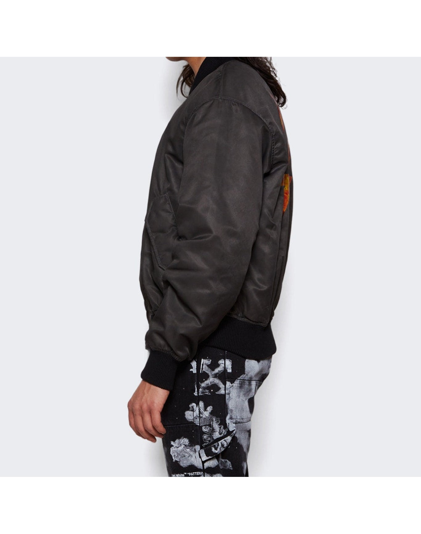 44 Label Group | Men | Emil Flare Bomber Jacket | Marble Dark Grey