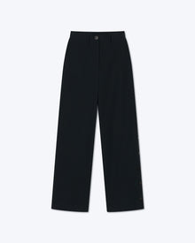 Nessa Cotton Straight-Leg Pants | Off Black