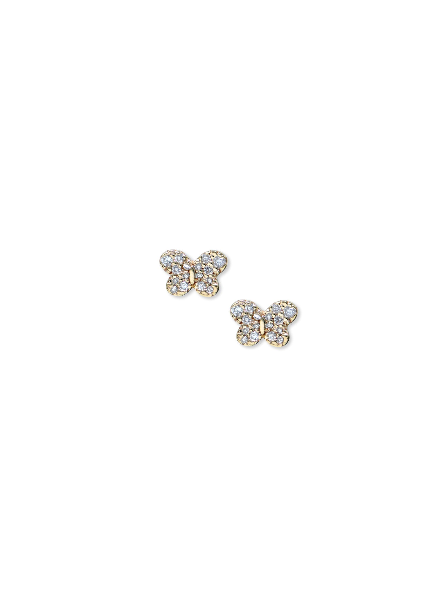 Love Letter Pave Butterfly Stud | Diamonds | 14K Yellow Gold