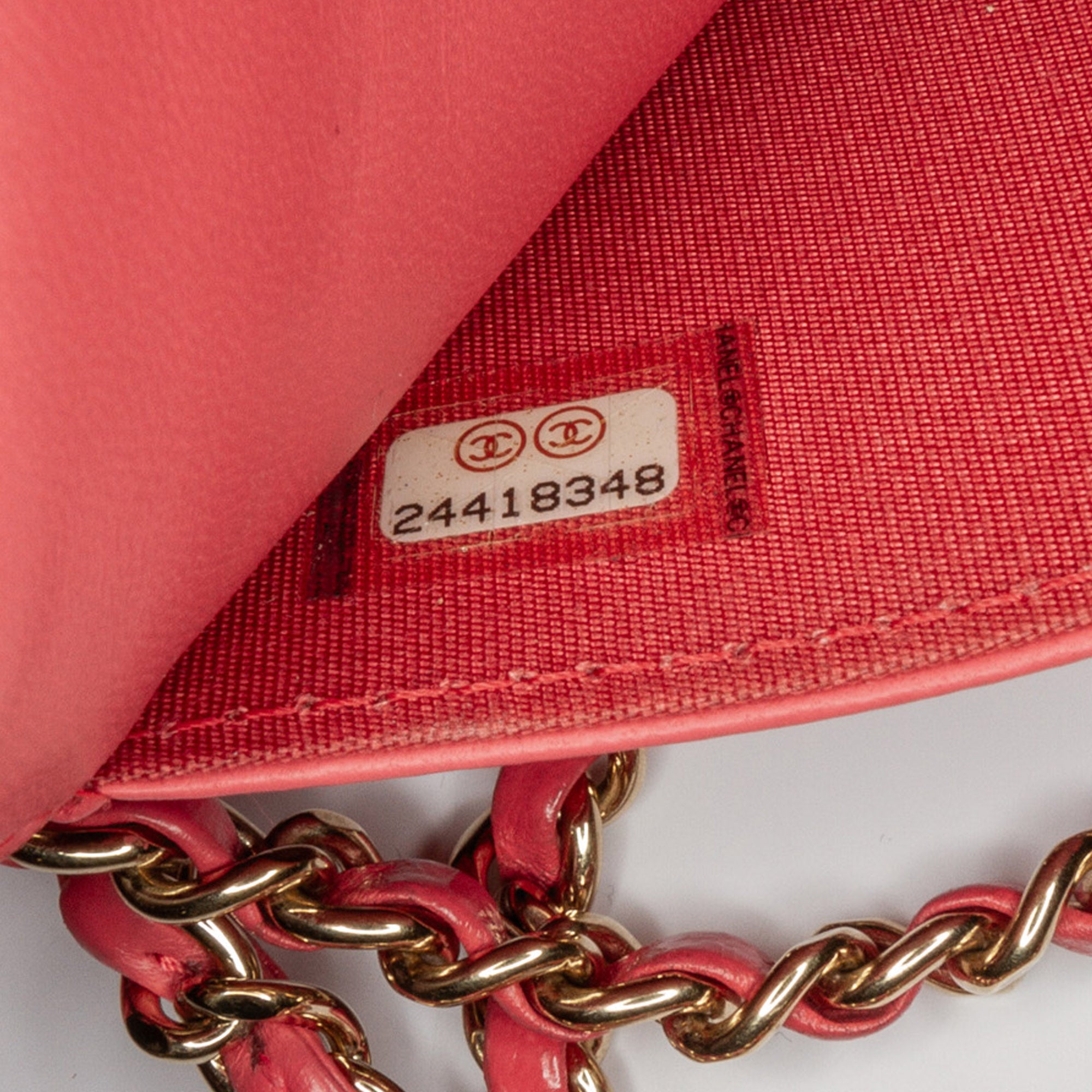 Chanel | Pre-Owned Quilted Lambskin Double Stitch Tassel Wallet On Chain | Pink