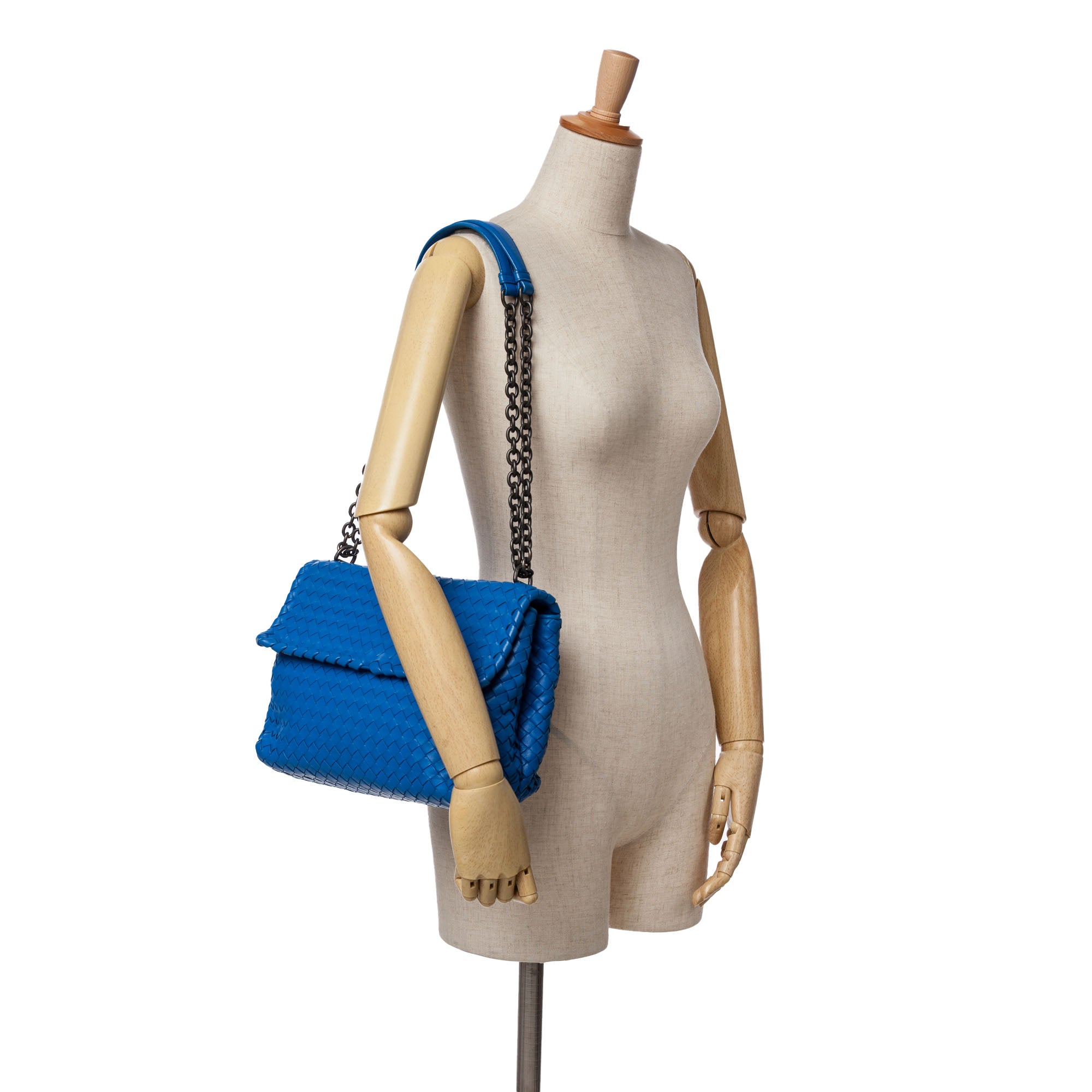Bottega Veneta | Pre-Owned Medium Nappa Intrecciato Olimpia Shoulder Bag - I | Blue