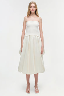 Womens | Izzy Strapless Taffeta Midi Dress | Ivory