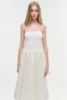 Womens | Izzy Strapless Taffeta Midi Dress | Ivory