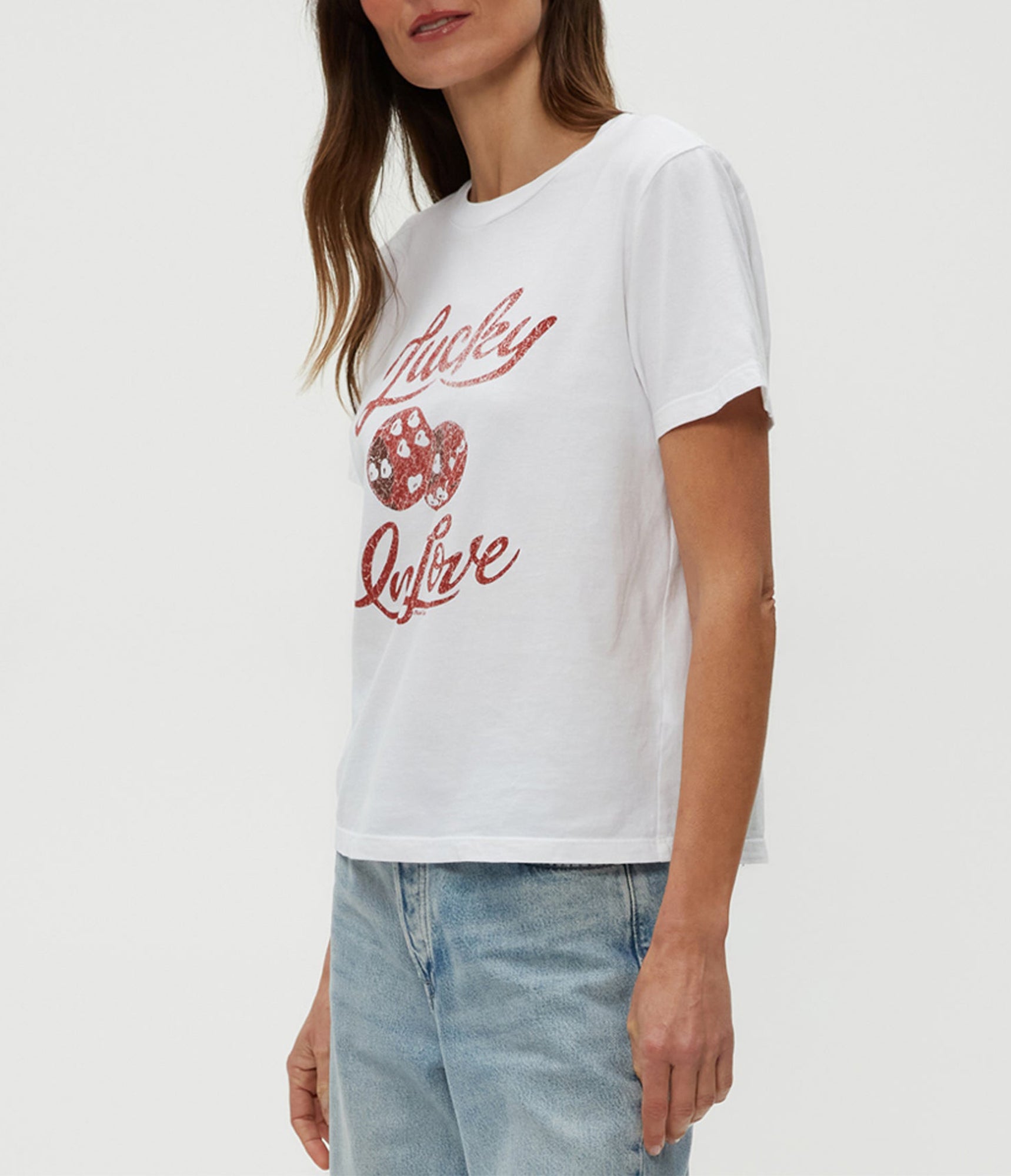 Lucky in Love Graphic Tee | White