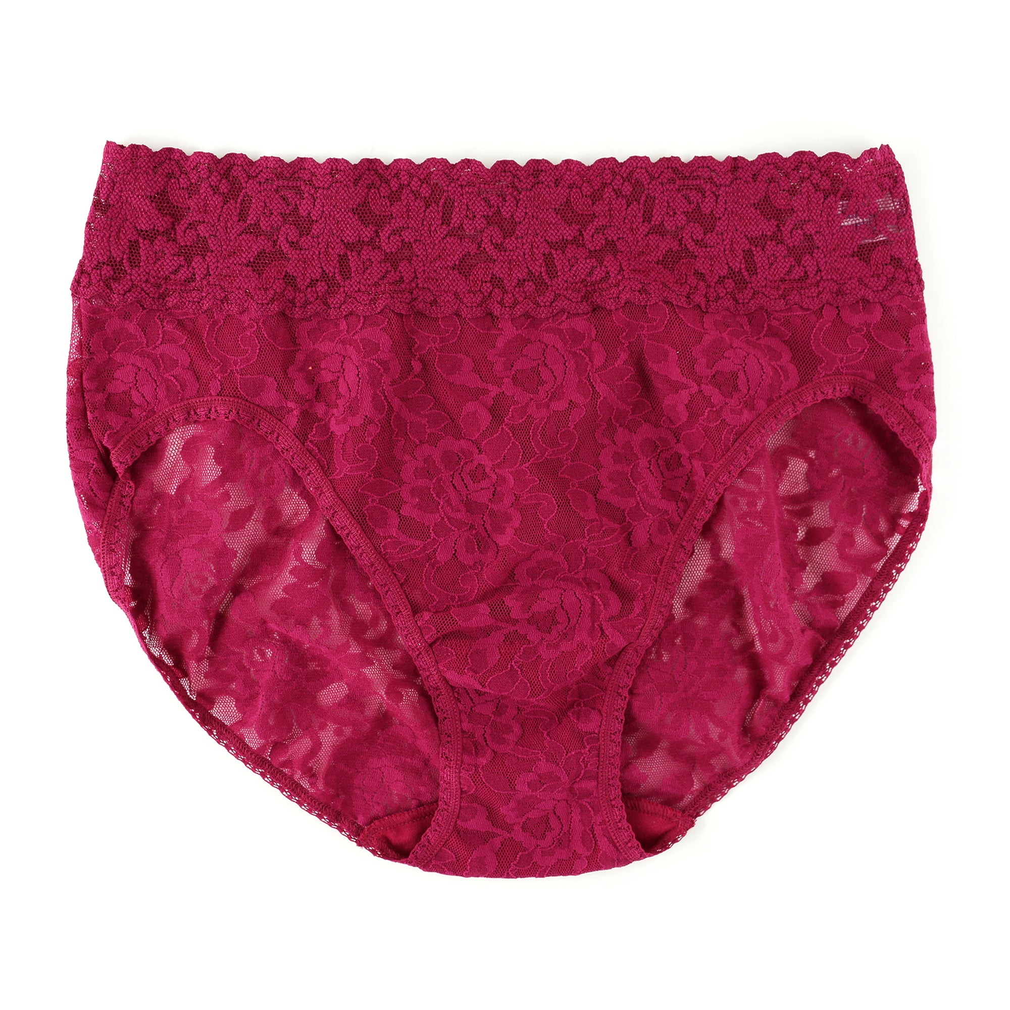 Signature Lace French Brief | Dark Pomegranate Red