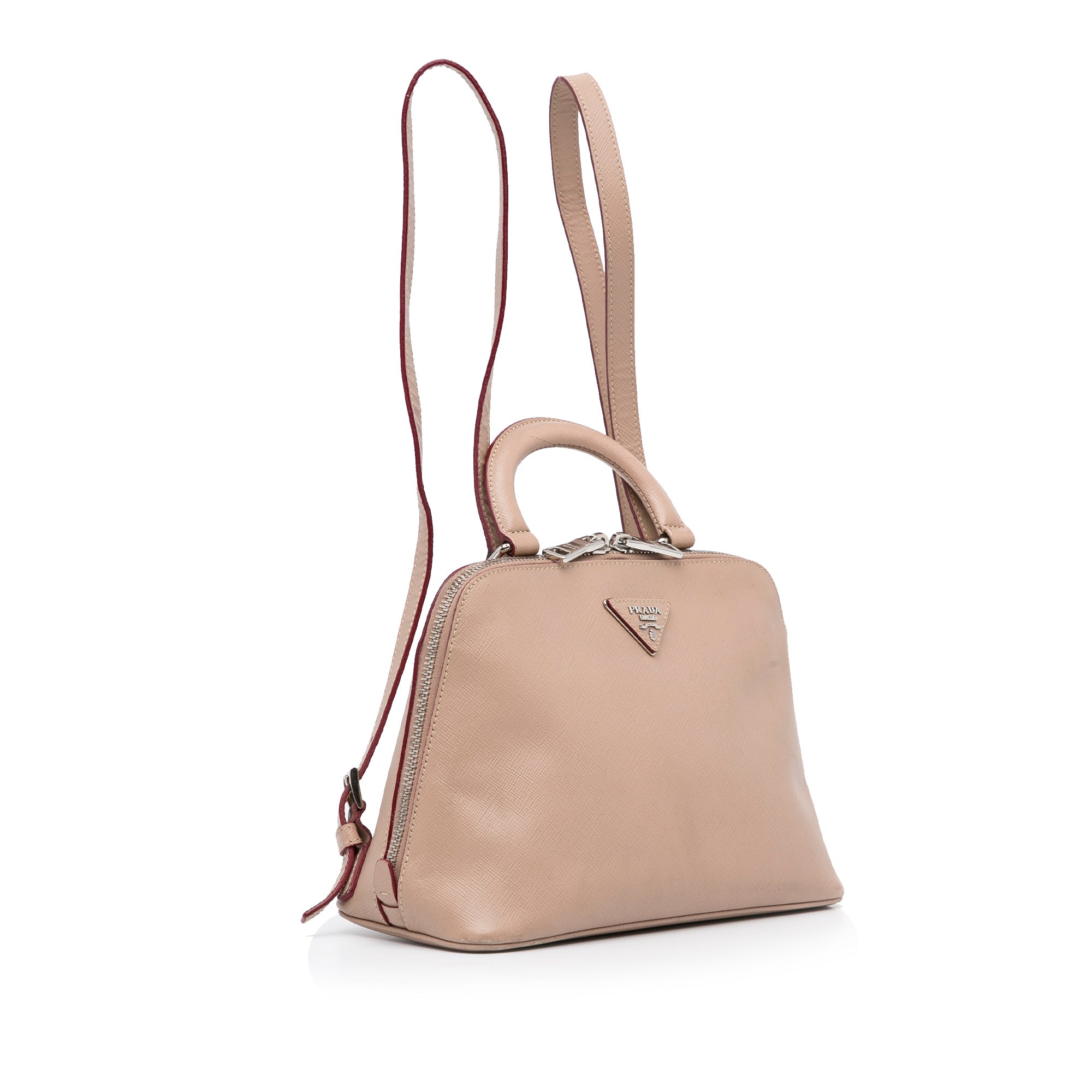 Prada | Pre-Owned Saffiano Lux Promenade Backpack | Brown/Nude