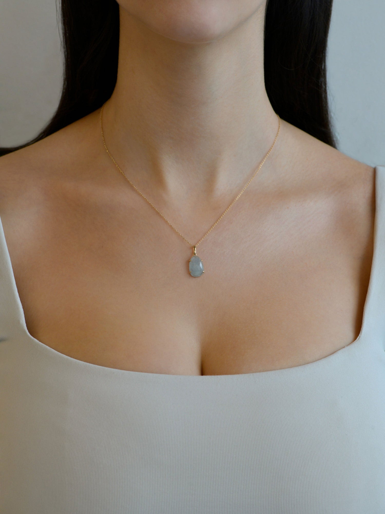 Classique Slice Charm | Aquamarine | 14K Yellow Gold