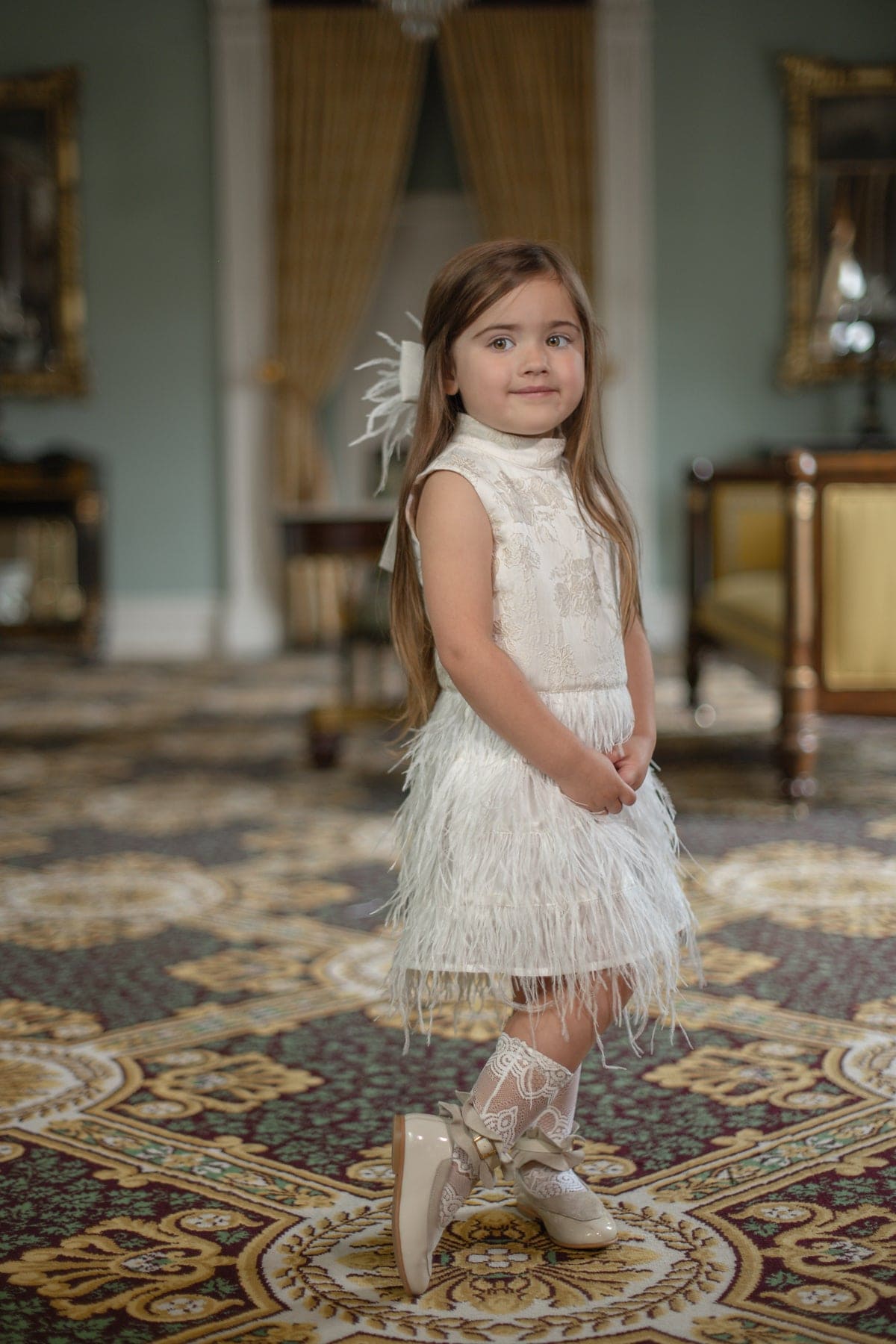 Eliza Ivory Feather Dress | Ivory