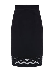 Triacetate Midi Skirt | Black