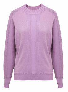 Elegant Crewneck Knit Sweater | Purple
