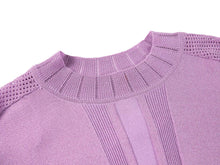 Elegant Crewneck Knit Sweater | Purple