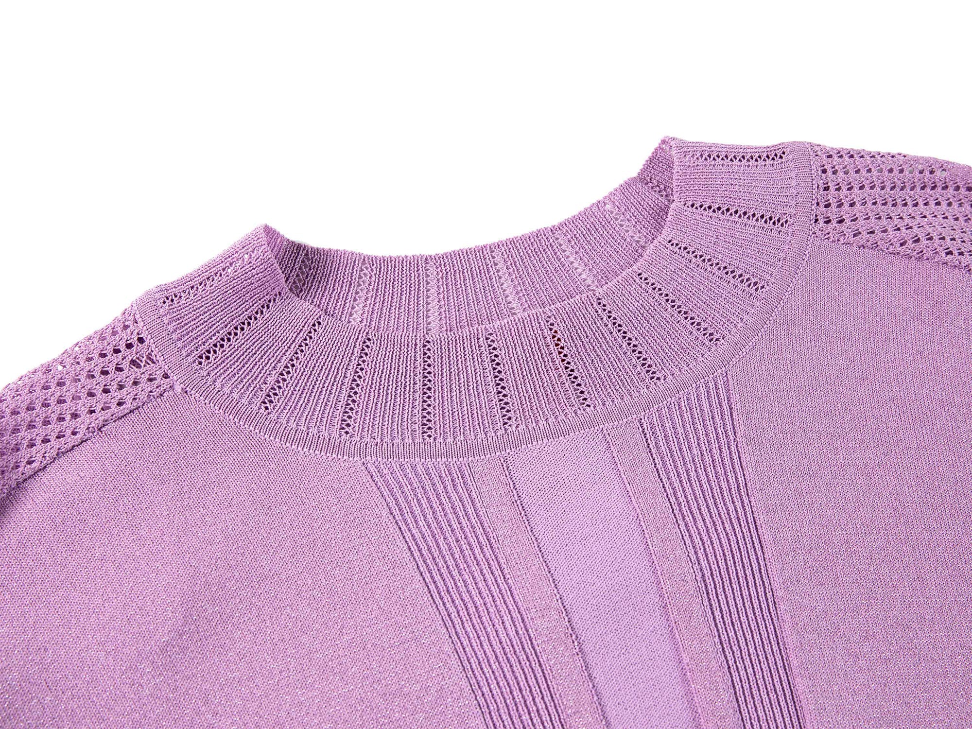 Elegant Crewneck Knit Sweater | Purple