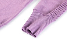 Elegant Crewneck Knit Sweater | Purple
