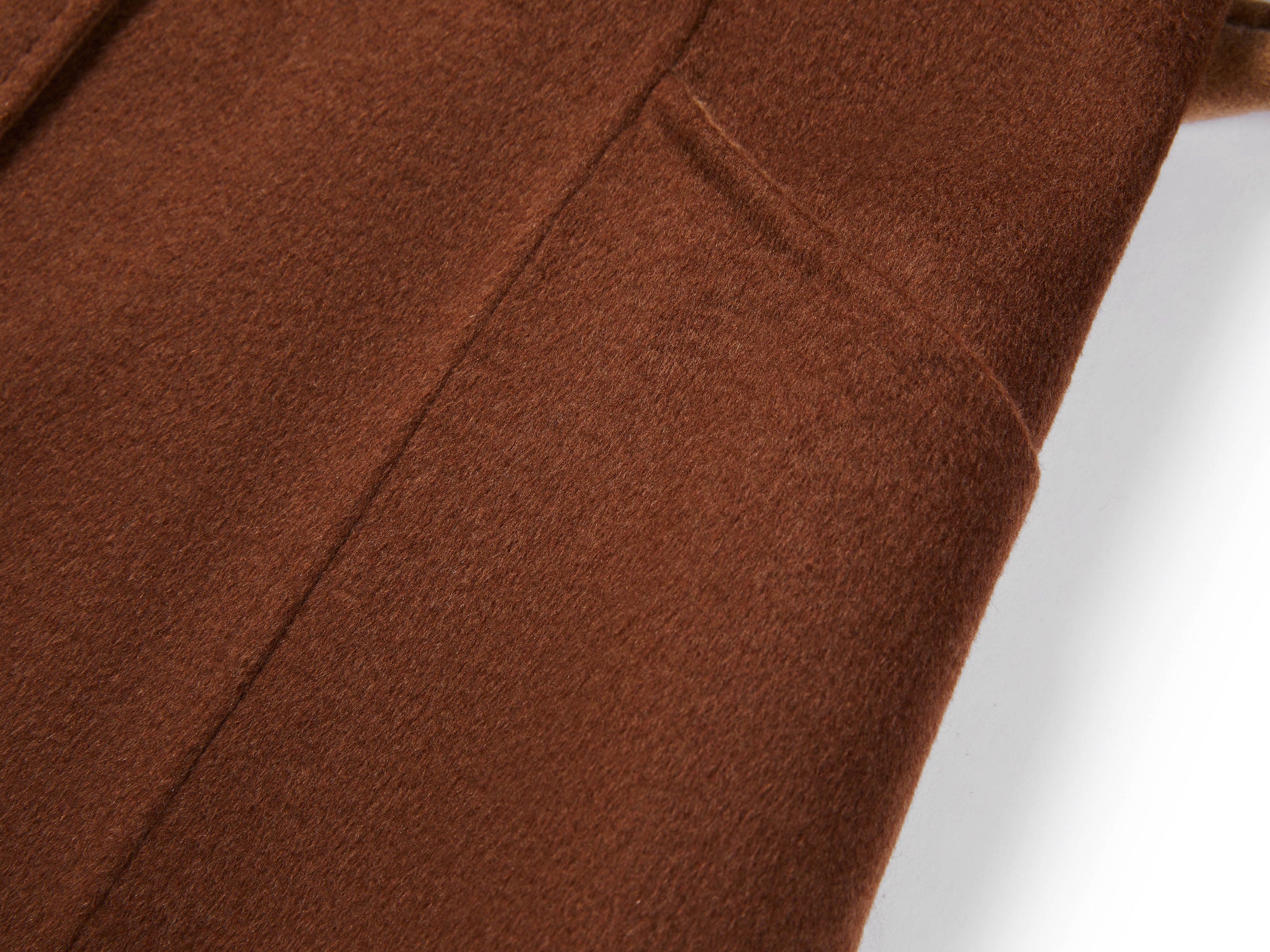 Two-Tone Wrap Coat | Brown/Beige