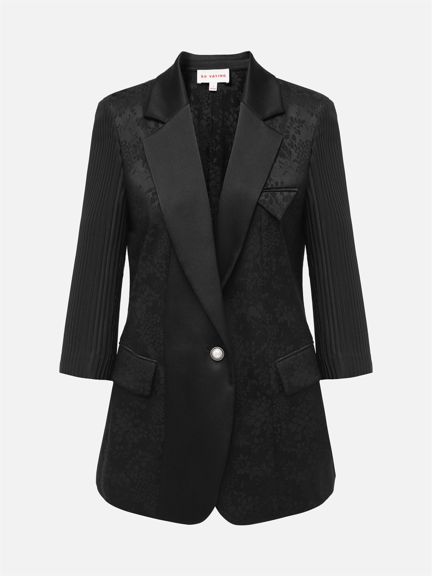 Silk Semi-Sheer Blazer | Black