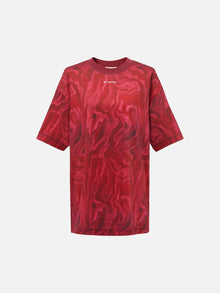 Oversize Casual Short Sleeve T-Shirt | Wine Red