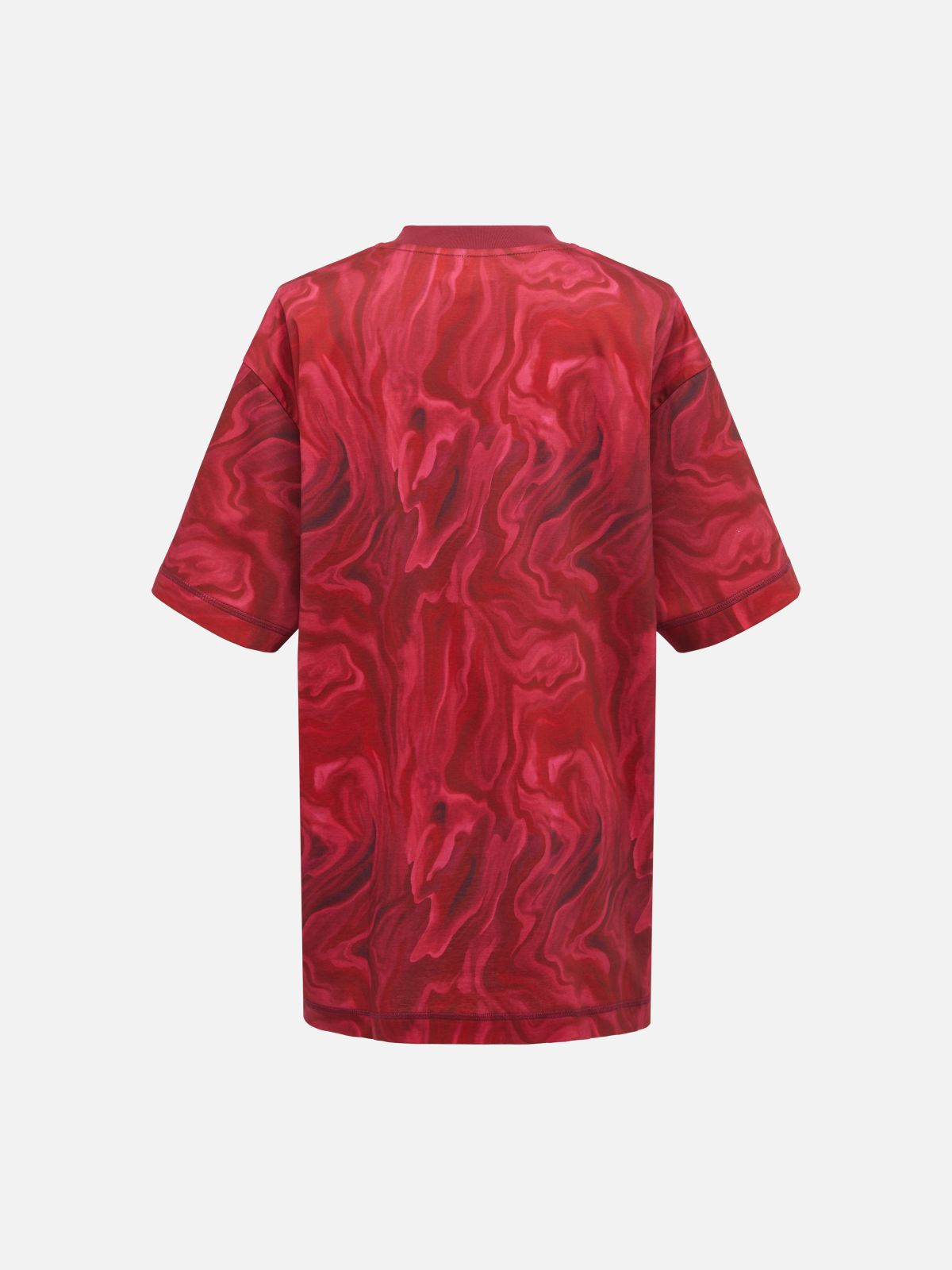 Oversize Casual Short Sleeve T-Shirt | Wine Red