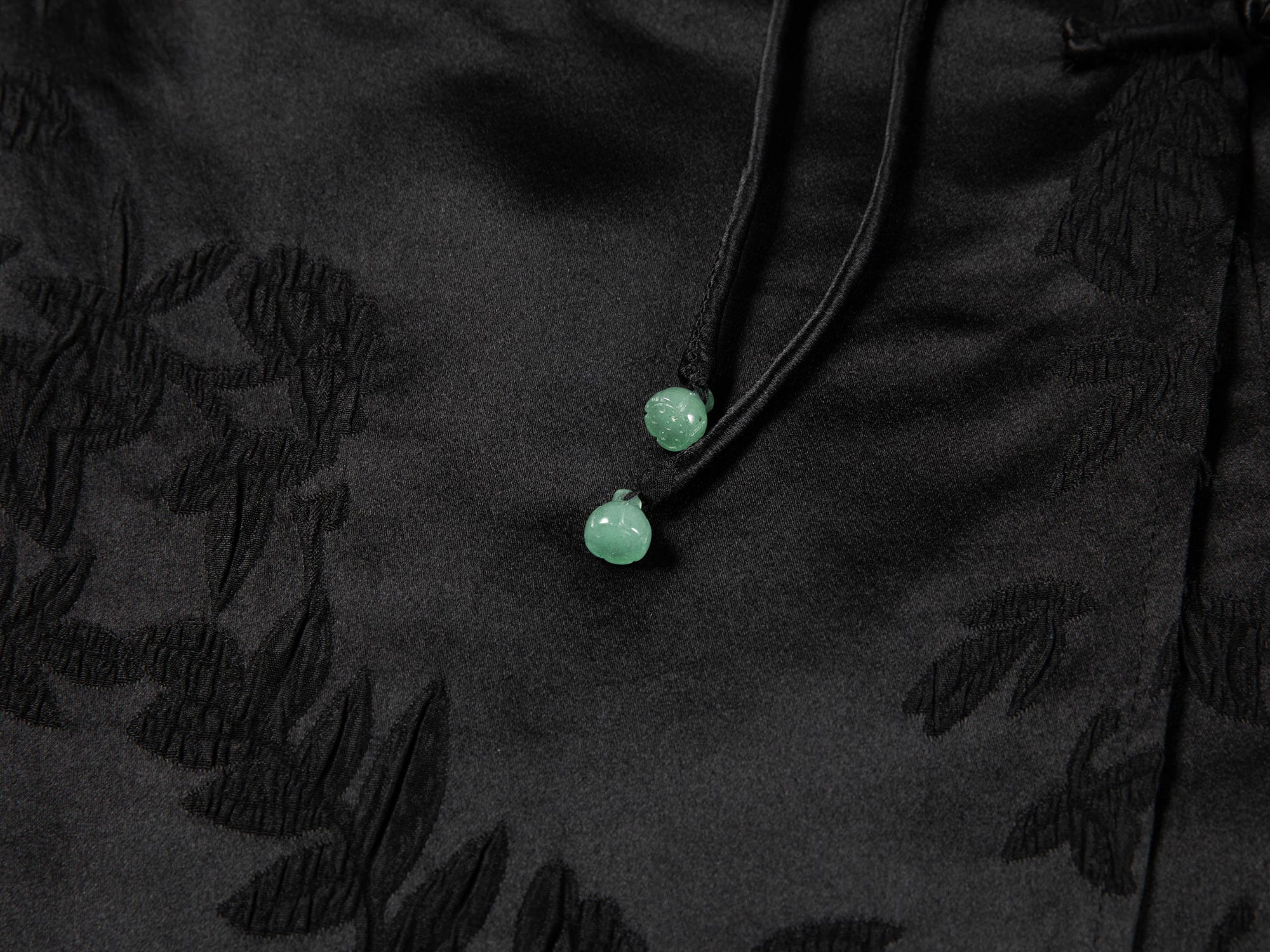 Mulberry Silk Embossed Midi Skirt | Black