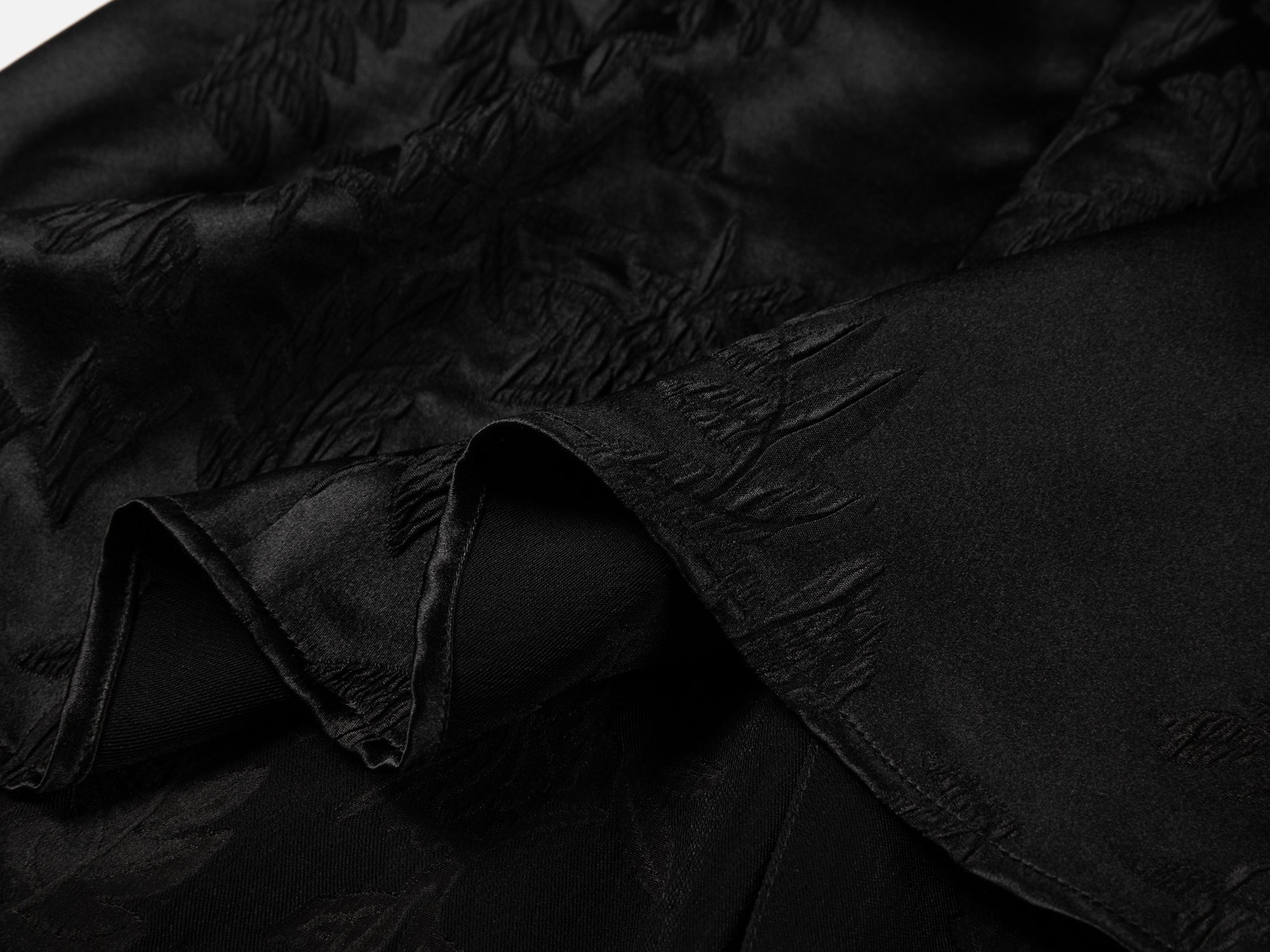 Mulberry Silk Embossed Midi Skirt | Black